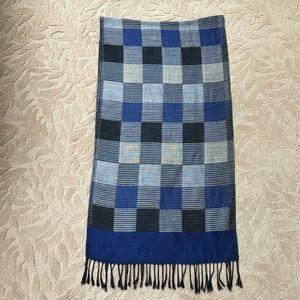 Blue plaid, super soft scarf